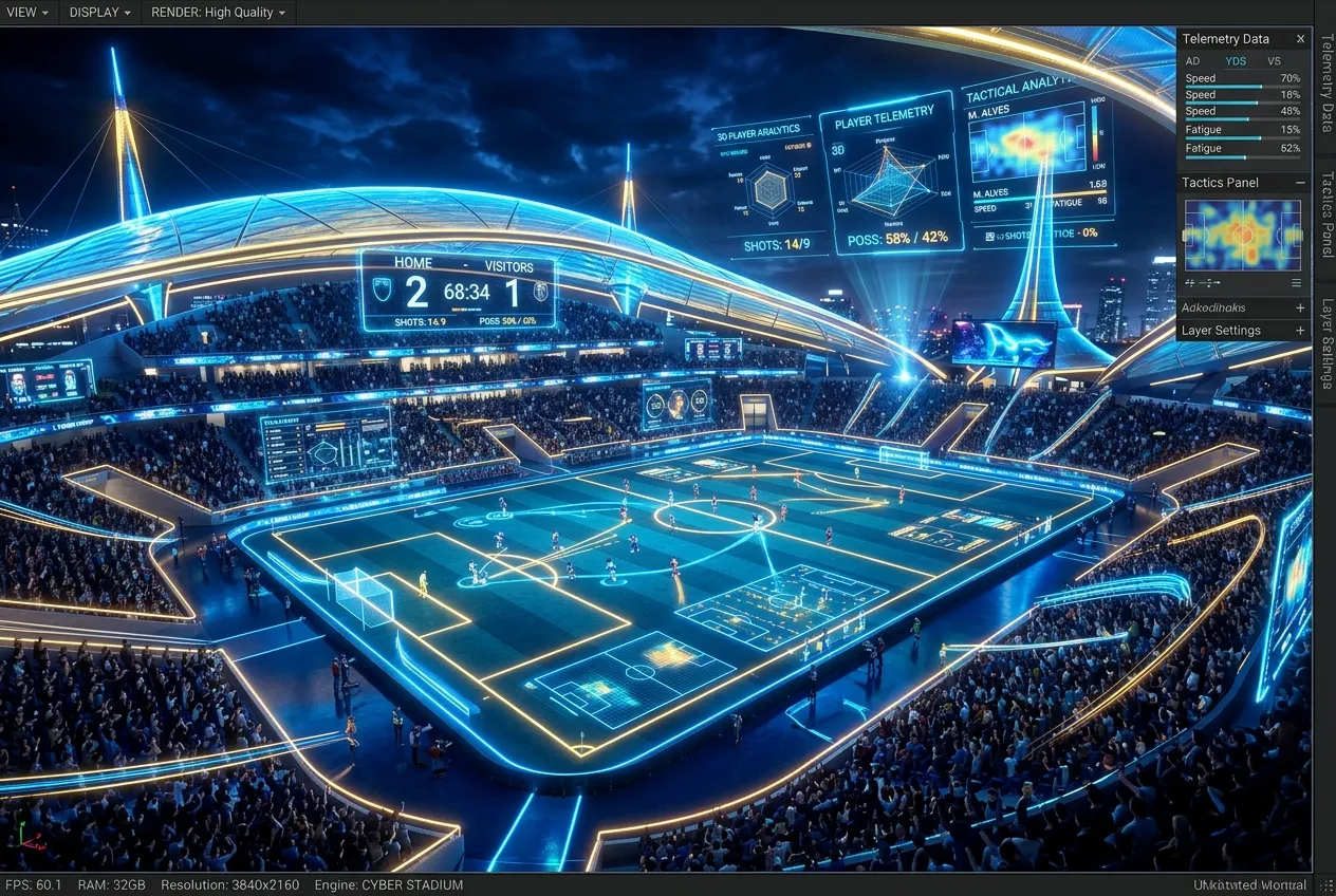 Prémium 3D-s olasz futballstadion szimulációs nézetablak